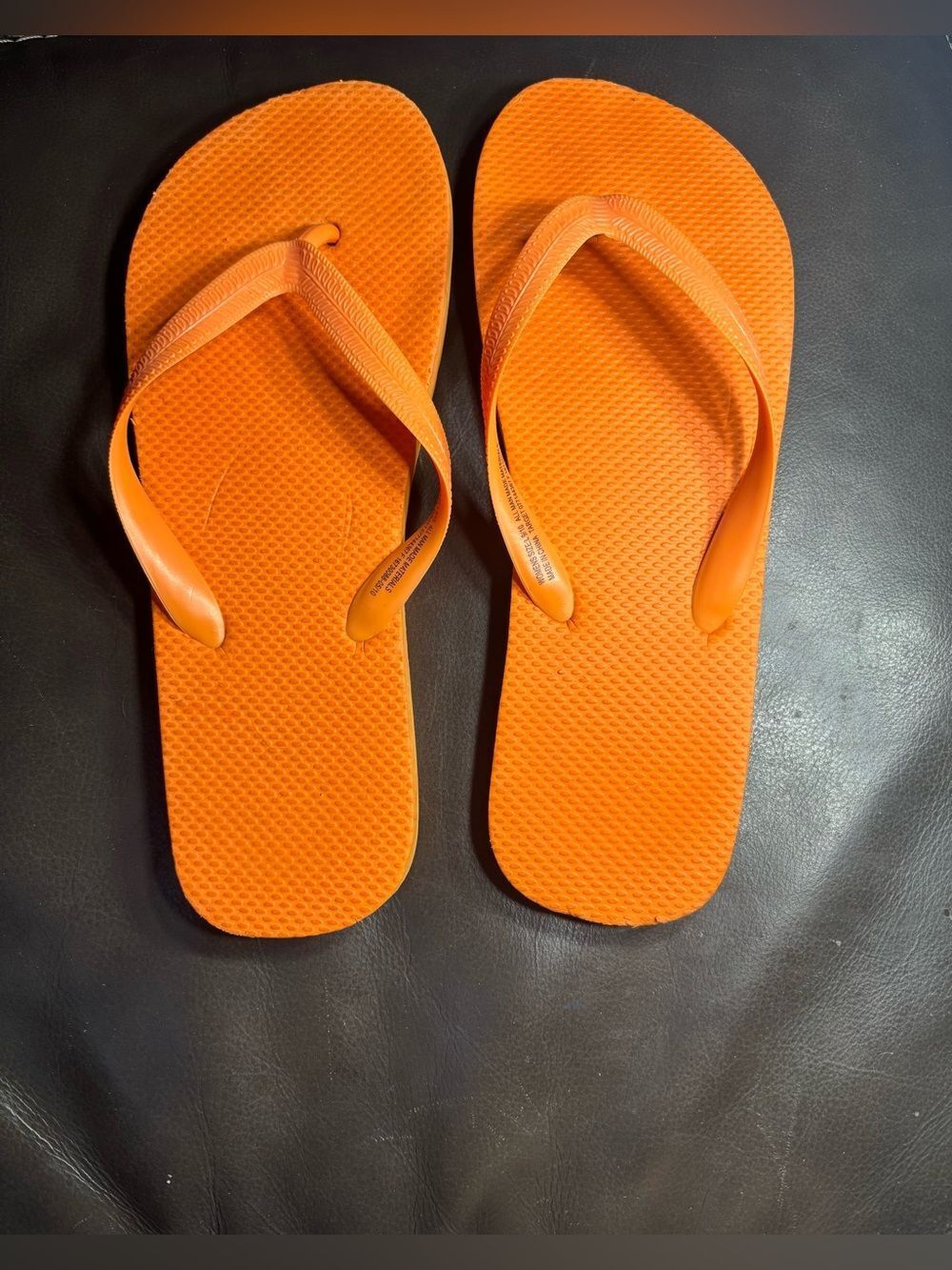 Bright Orange Classic Flip Flops Sandals Size 9 - 10 EPC